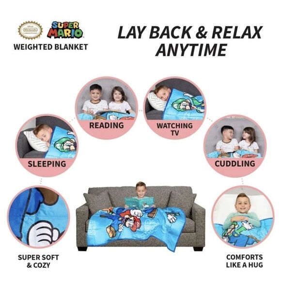Super Mario 5lb weighted blanket - Picture 11 of 12